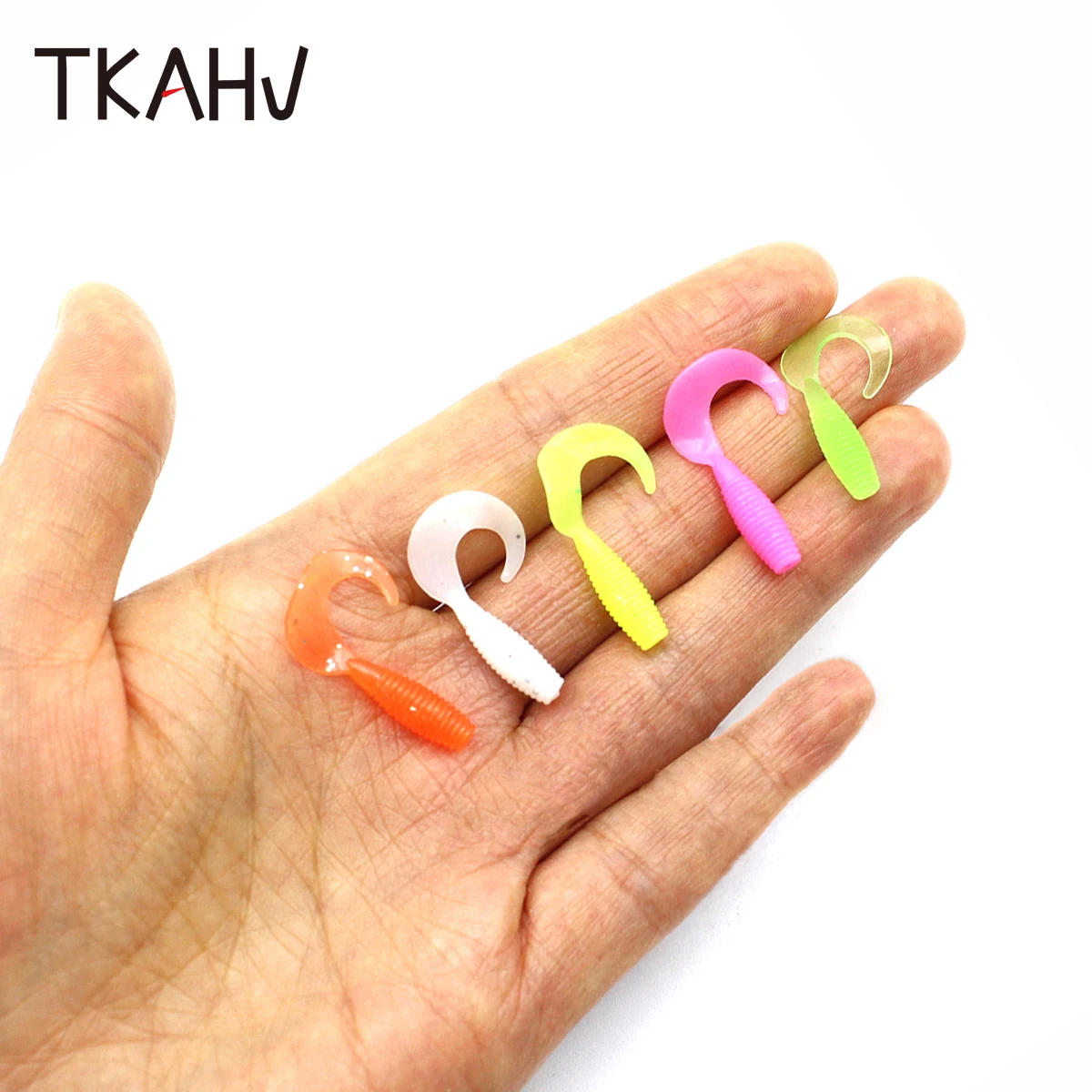 

TKAHV 50 PCs/kit 25mm 40mm Swimbait Tail Grub Mini Worm Bait Soft Lure Maggot Silicone Artificial Carp Bass Fishing Tackle