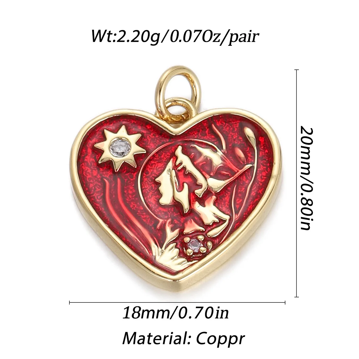 Stylish Chic Customizable Hypoallergenic Drop Oil Heart Pendant Handmade DIY Jewelry Accessories 4