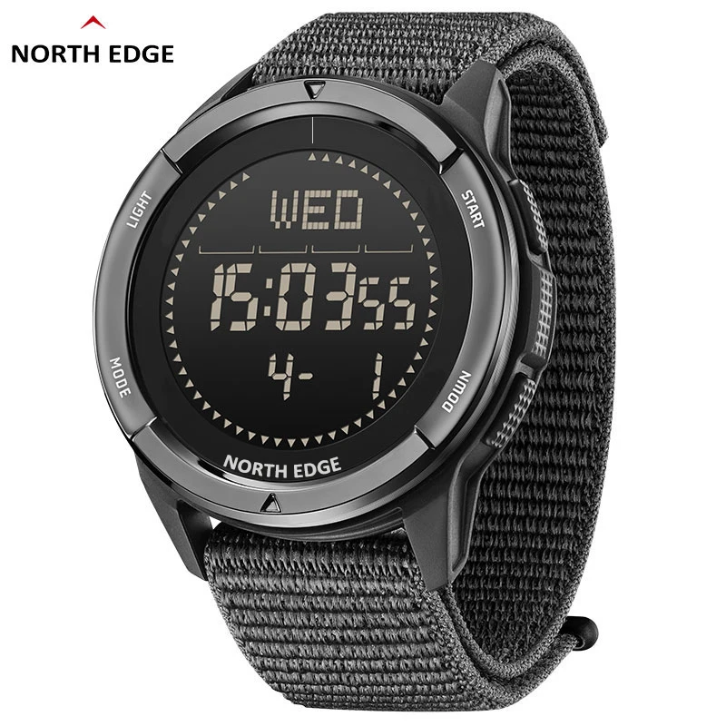 NORTH EDGE Men's Waterproof Outdoor Sports Watch with Compass and Multi-Function Features