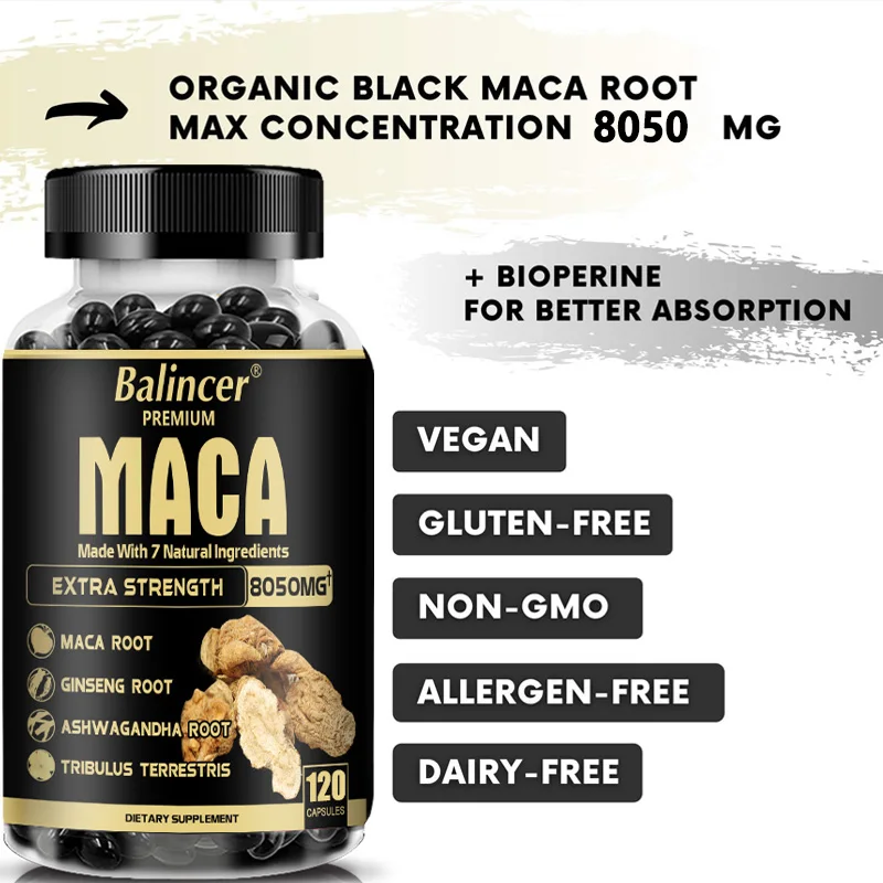 Maca Supplement Balincer with Ginseng Ashwagandha Tribulus Terrestris 8050mg
