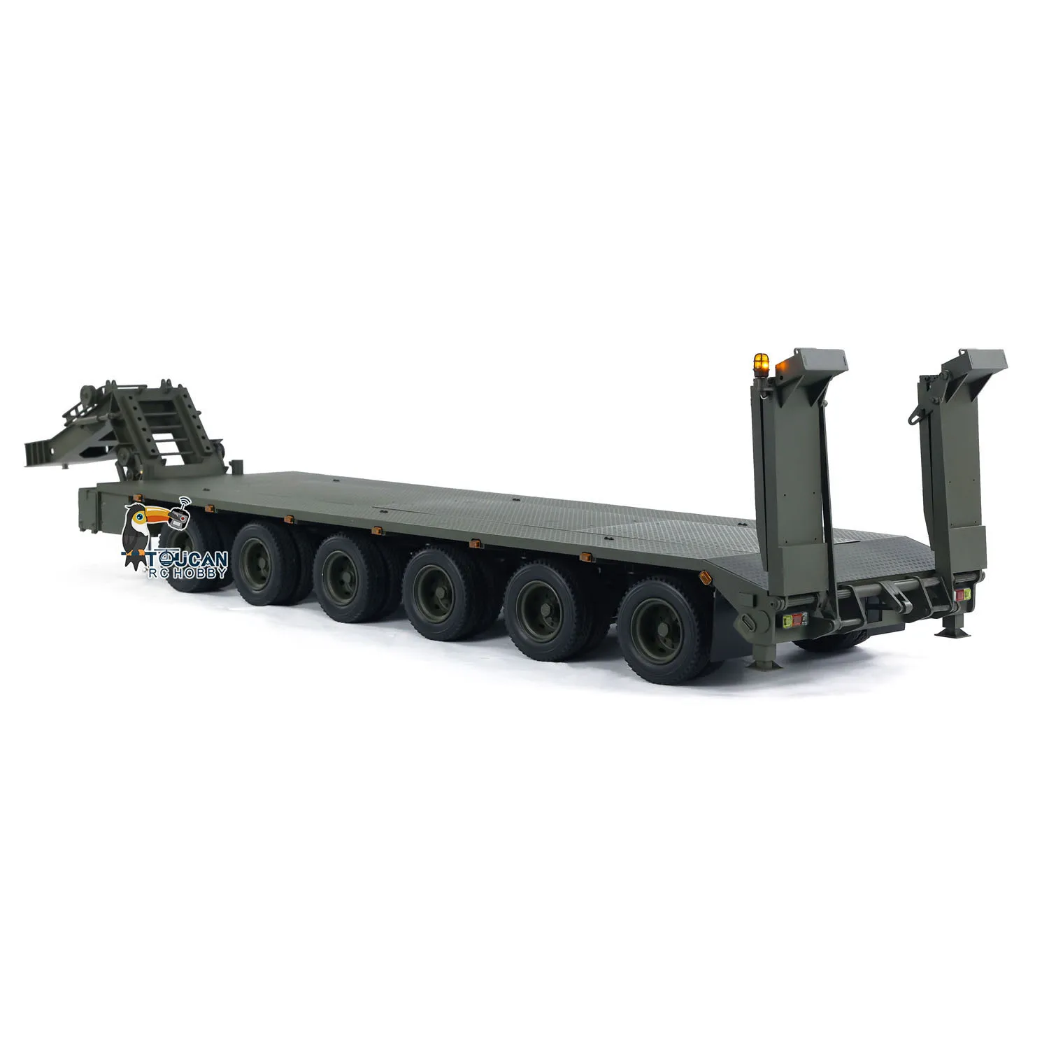 RC Hydraulic Metal Semi Trailer Painted Finished Spare Parts for Toys 1/14 Elefant FAUN SLT-56 Tank Transporter Car 5