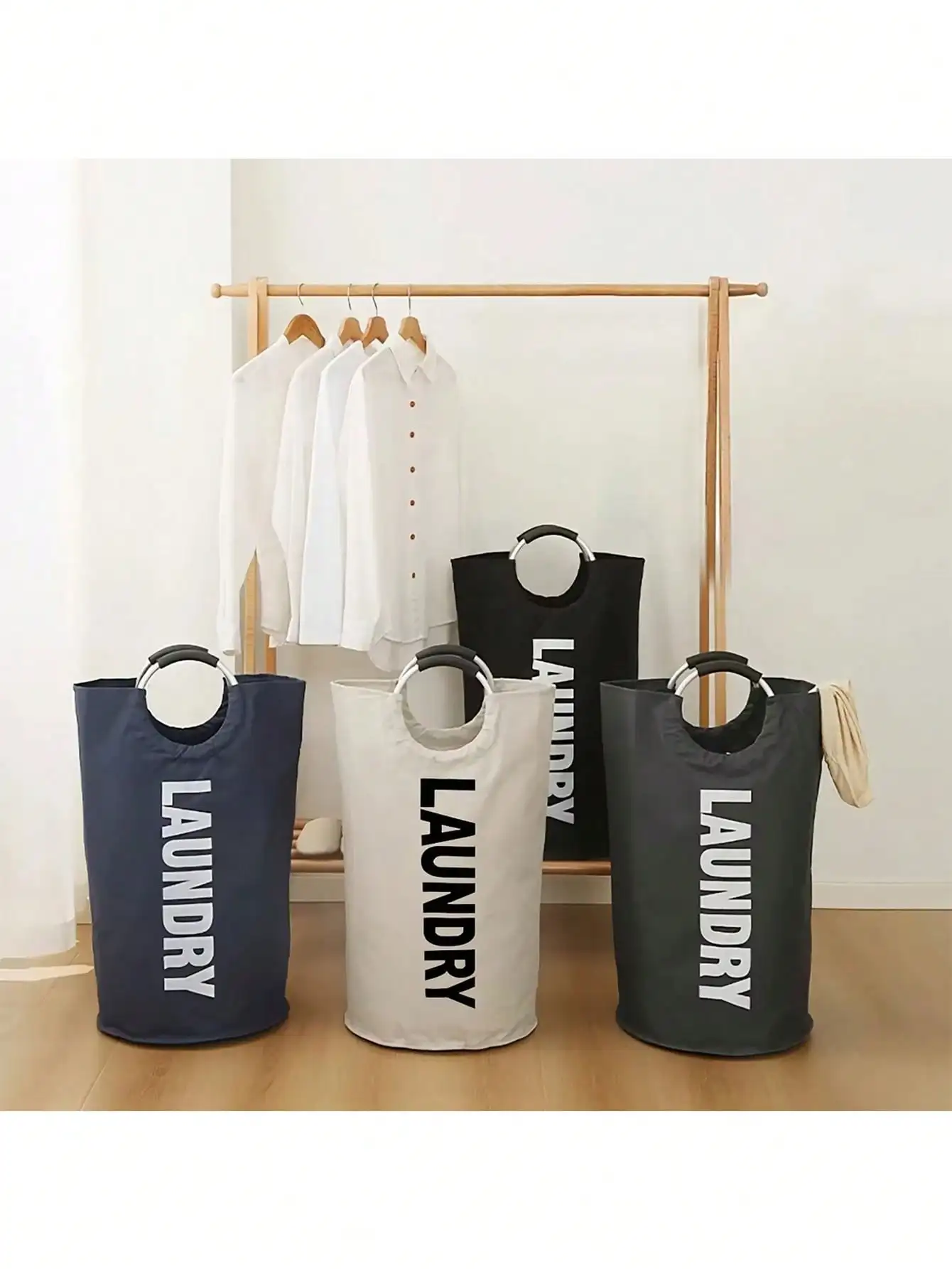 1pc Large Capacity Laundry Basket Foldable Waterproof Suitable For Multifunctional Storage Buckets In Homes Bathrooms Laundry 2