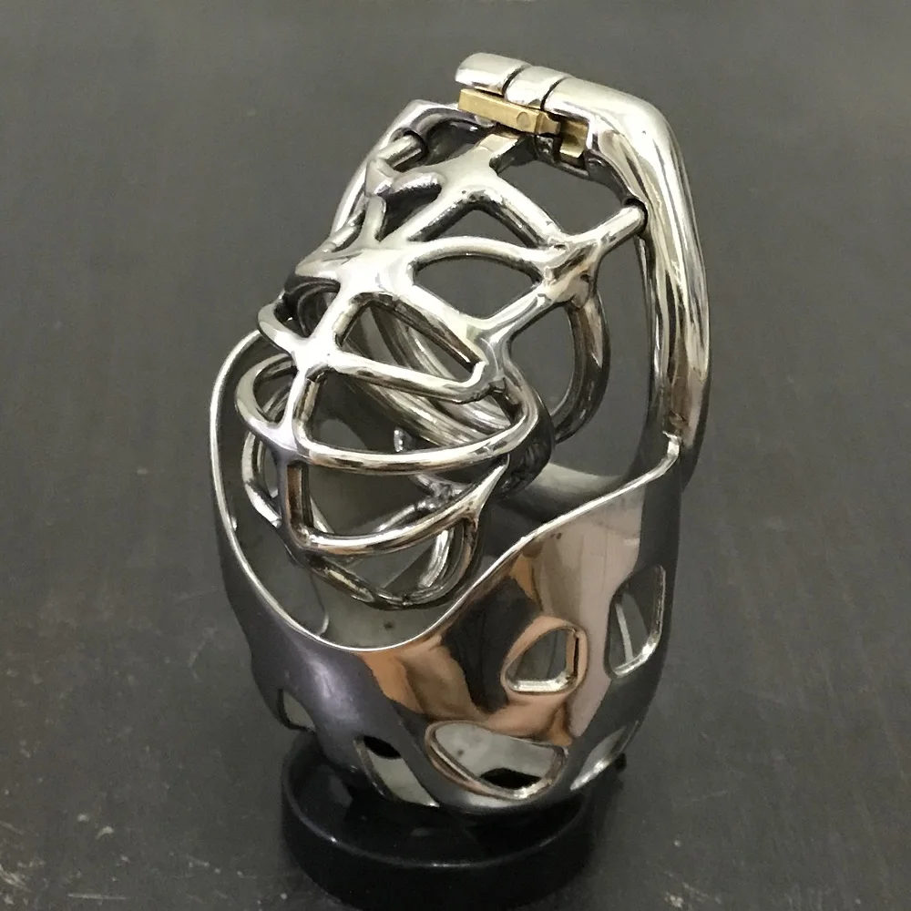 

Stainless Steel Male Chastity Device Scrotum Cock Cage Metal Penis Ring Short Locking Belt Bondage Sex Toys for Men CC461