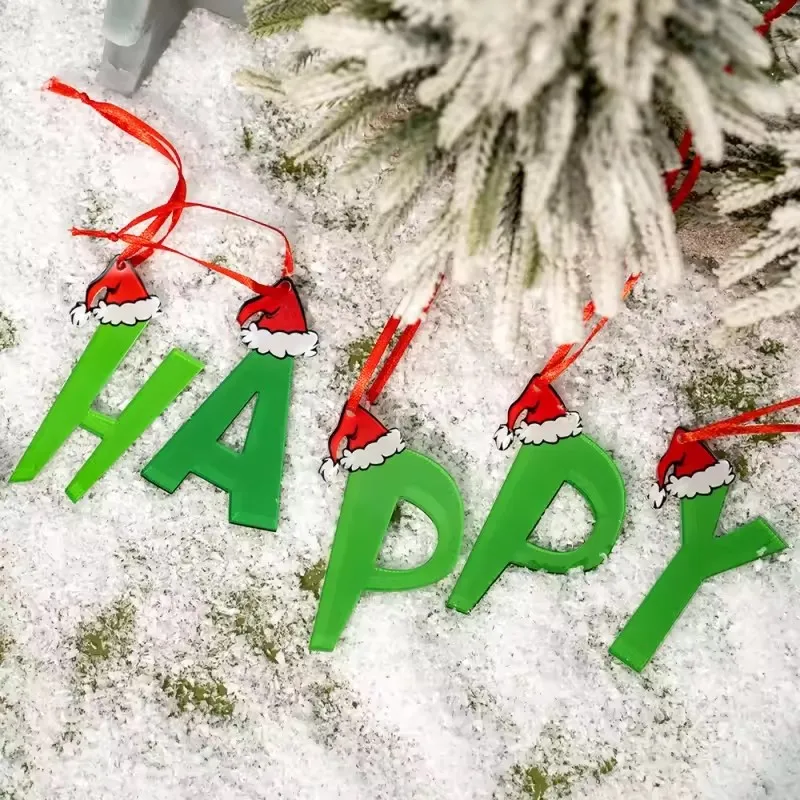 26 Letter Xmas Tree Hanging Ornaments Christmas Stocking Decoration DIY Craft Home Room Decor Navidad New Year 2026 Gift