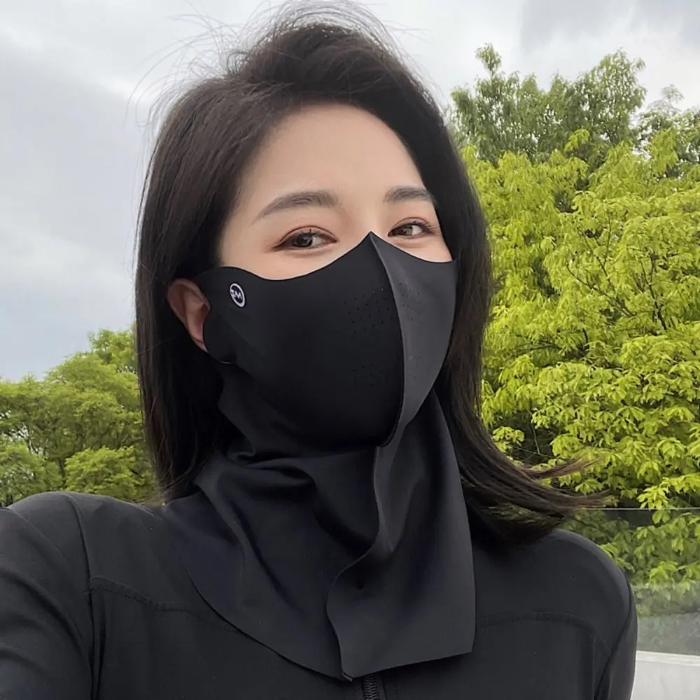 Cool Ice Silk Sun Protection Mask 3D Breathable Anti-UV Neck Scarf Neck Protection Sunscree Sunshade Face Mask Cycling
