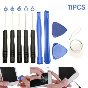 Set di 11 attrezzi per la riparazione di cellulari, kit di cacciaviti per iPhone, set di strumenti manuali per la riparazione di telefoni cellulari.