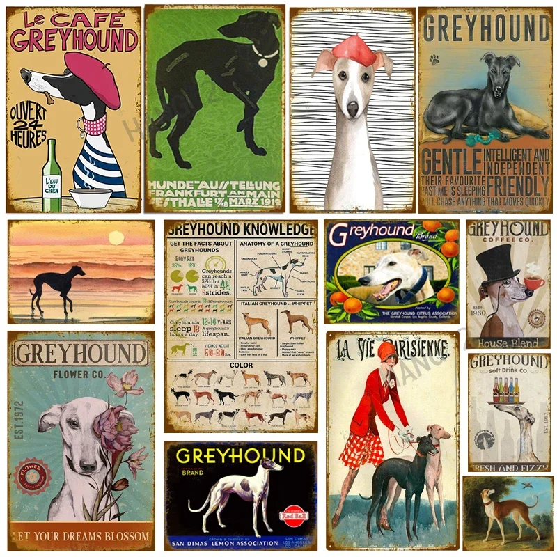 

Vintage Tin Metal Posters You Smiled and I Fell In Love Greyhound Hanging Signage for Home Decorative Plaque 8X12