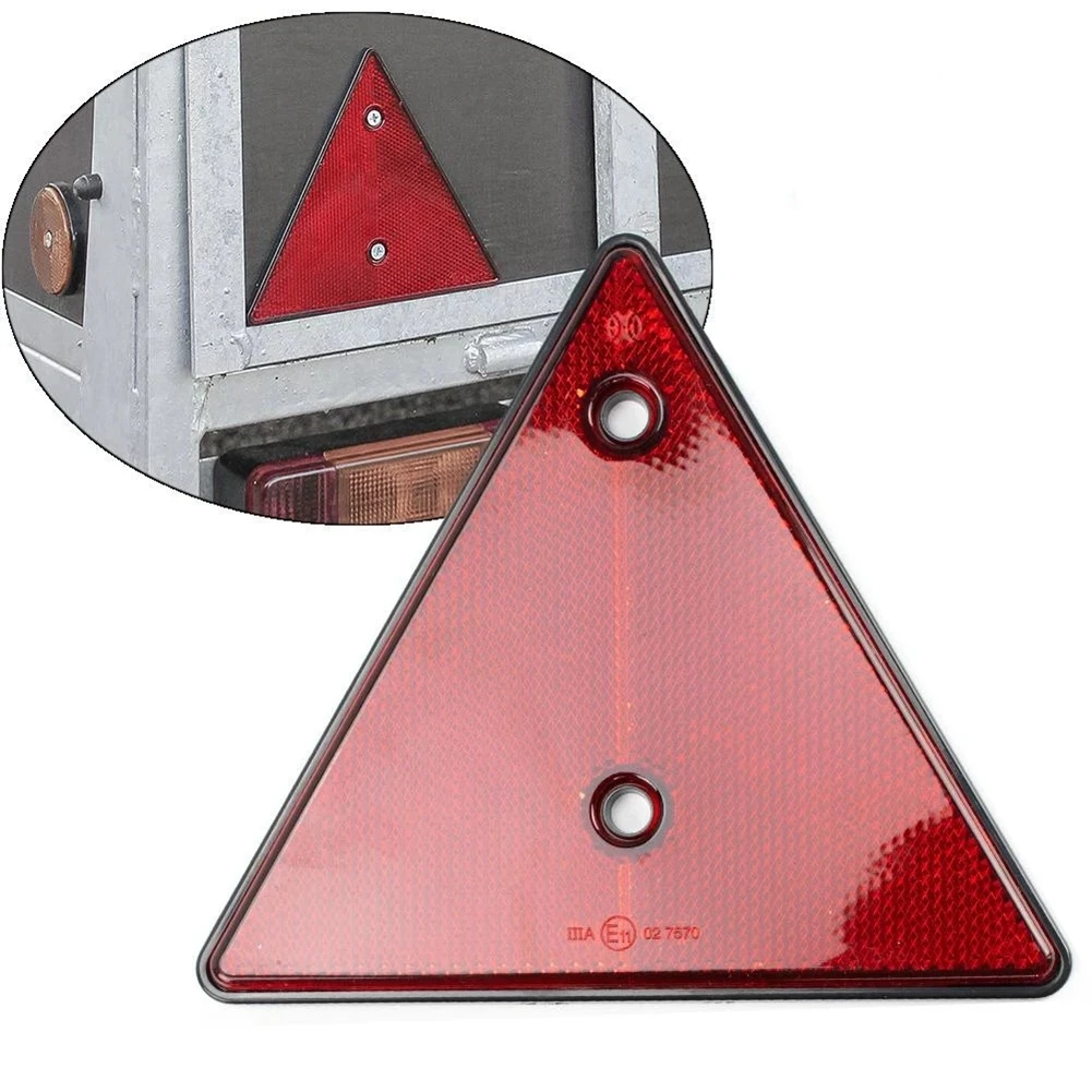 

2Pcs Red Rear Reflectors Triangle Reflective For Gate Posts Safety Reflectors Screw Fit For Trailer Motorcycle Caravan