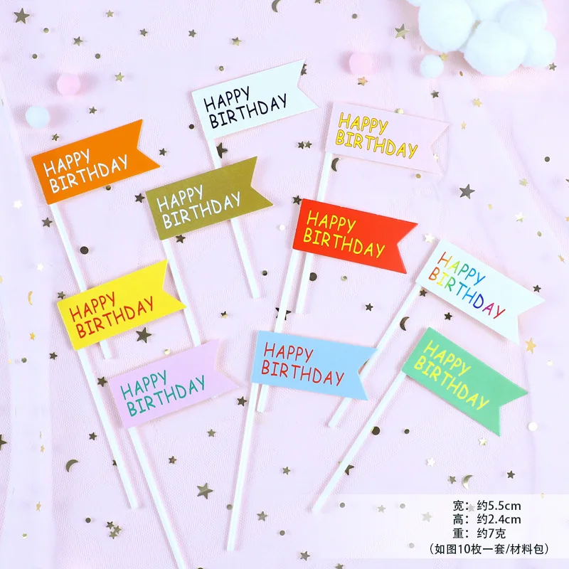 Cake Toppers DIY baby Girl Cupcake Topper Cake Flags Kids Boys Birthday Wedding Bride Party Baking Decor Xmas