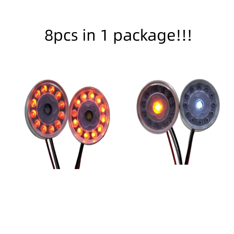8Pcs Led Fanale Posteriore Angel Eyes Light Lamp Per 1/14 Tamiya Truck Scania 56323 Rc Trailer 1/14 Accessori Per Camion