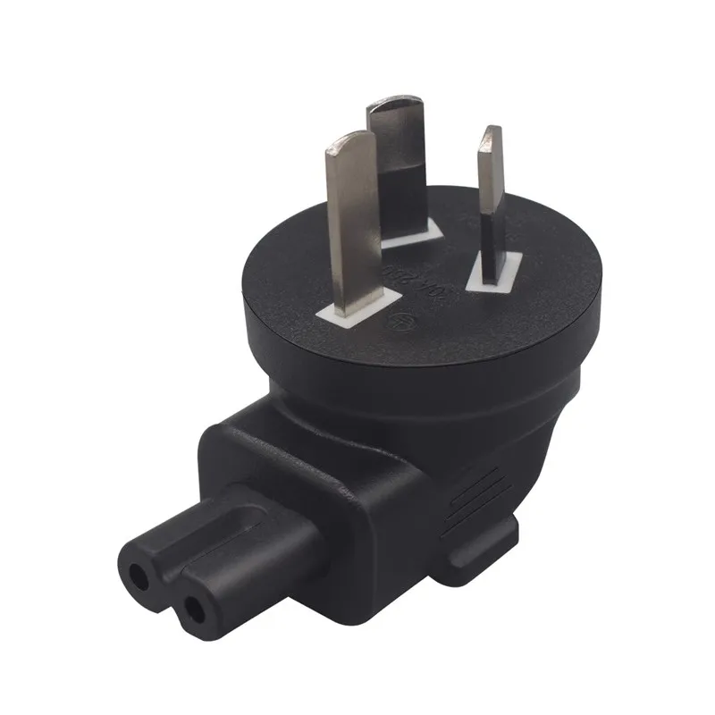 Aussie standard 3pin rotating IEC320 C7 adapter Aussie Standard three-pin AU two-hole power adapter