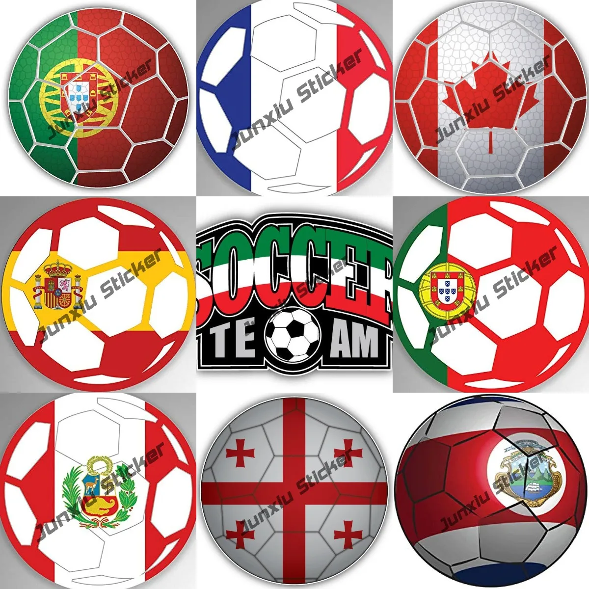 

Italy Flag Soccer Team Slogan Car Sticker Portugal Canada Sweden Peru Serbia Soccer Ball Flag Vinyl Sticker Waterproof Car Decal