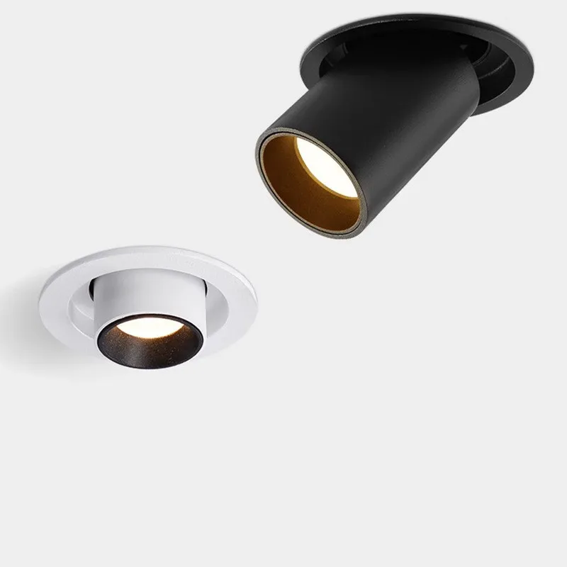 LED Aluminum Recessed Rotating Downlight 1Pcs 10W/12W/15W/18W/20W/24W Chip COB Spot Light Ceiling Lamp AC85-265V