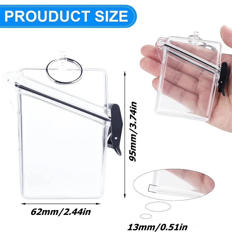 Transparent Storage Box Photocard Holder Rope Waterproof Card Case Outdoor Square Dustproof Box Photo Storage 3 Inch card holder,credit card holder,photo card holder,desk card holder