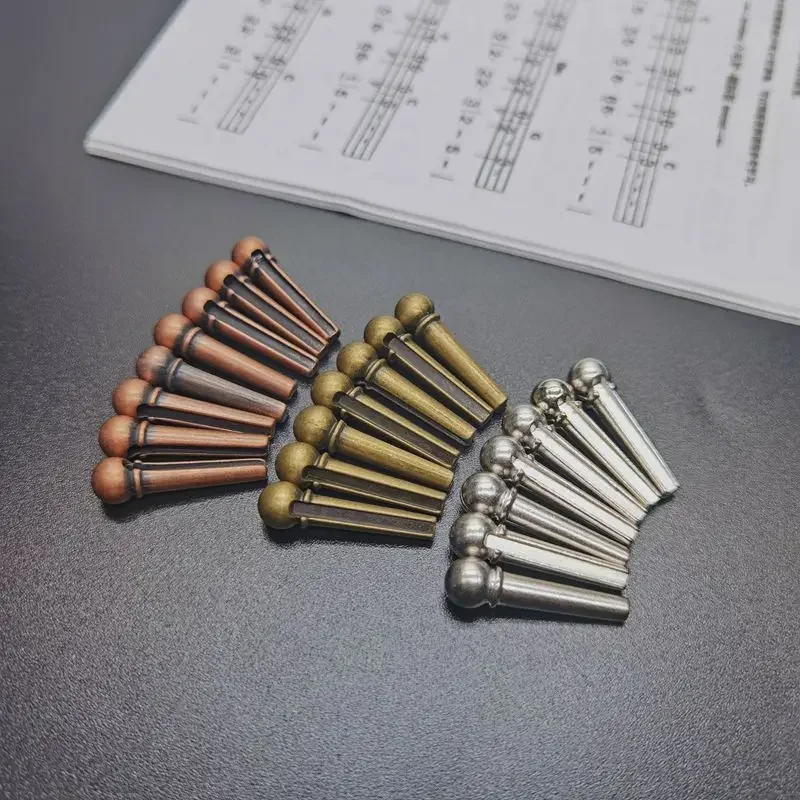 String Pin Gitar 6pcs/set Metal Copper Acoustic Guitar Bridge Pins Guitar Strings fixed ...