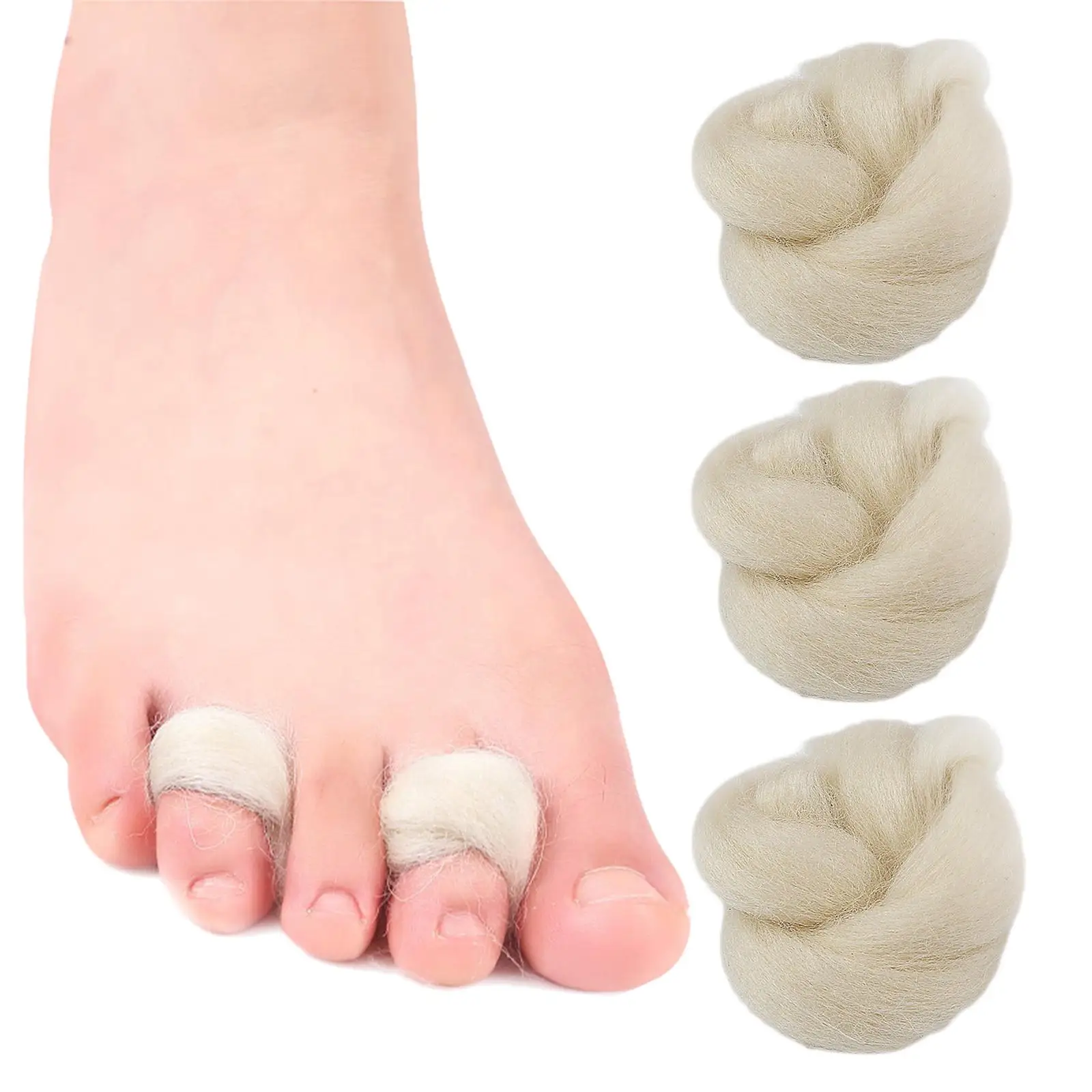 3 Count Wool Feet Cushioning Toe Separator Natural Reduce Soreness  Versatile Hiking Blister Pads - AliExpress