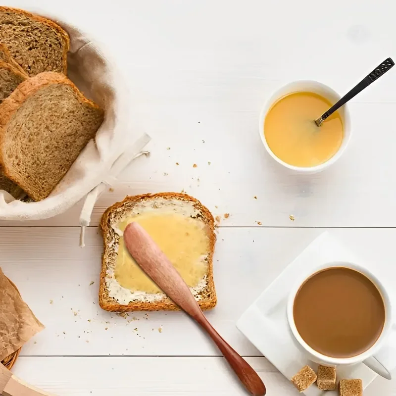 Wooden Bread Knives Butter Cheese Spatulas 10/1pcs Thick Handle Tableware Condiments Spoons Toast Jam Spreader