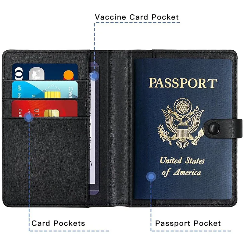 Airtag Wallet Case avec porte-carte Portefeuilles de passeport Couvertures  de passeport Rfid Blocage Airtag