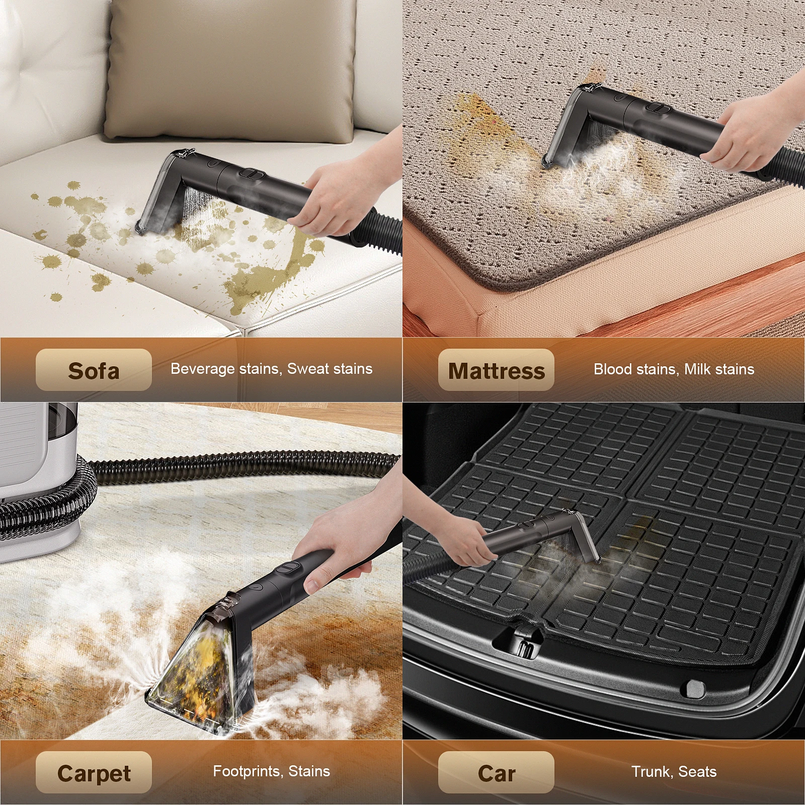 OMESER C988 Spot Cleaner 13kpa 1650w Vacuum Steam Cleaner Spray Suction Integrated Handheld Cleaning Carpet Cleaner Machine 5