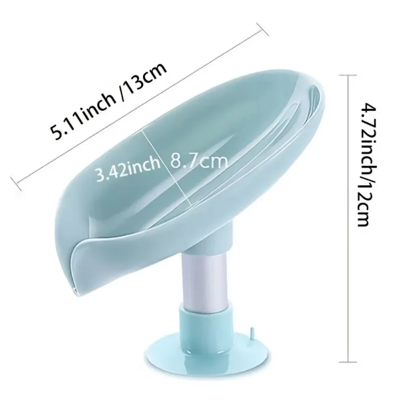Self-Draining Soap Holder with Suction Non-Slip Waterproof Bar Soap Storage Tray Soap Saver for Bathroom Kitchen Sink Countertop