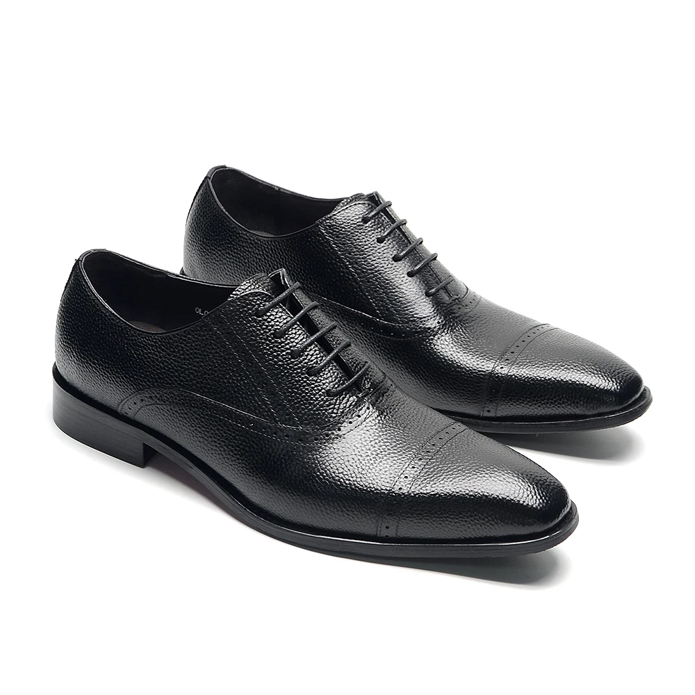 Genuine Leather Men's Dress Shoes Toe Oxfords Business Office Wedding Shoe  Men | eBay