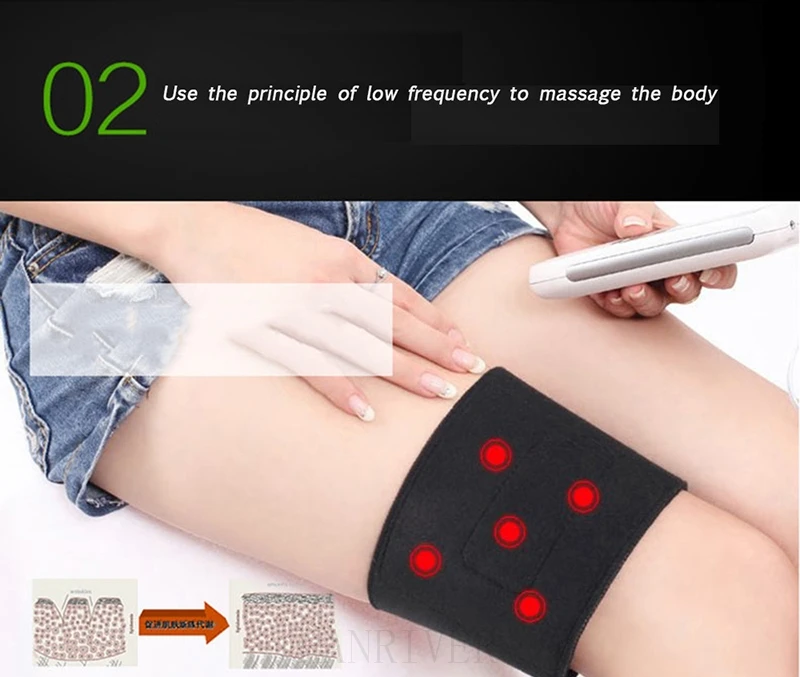 EMS Electrotherapy Physical Therapy Pulse Massager Muscle Stimulator  Stimulation Massage Instrument + 6 Electrode Pa