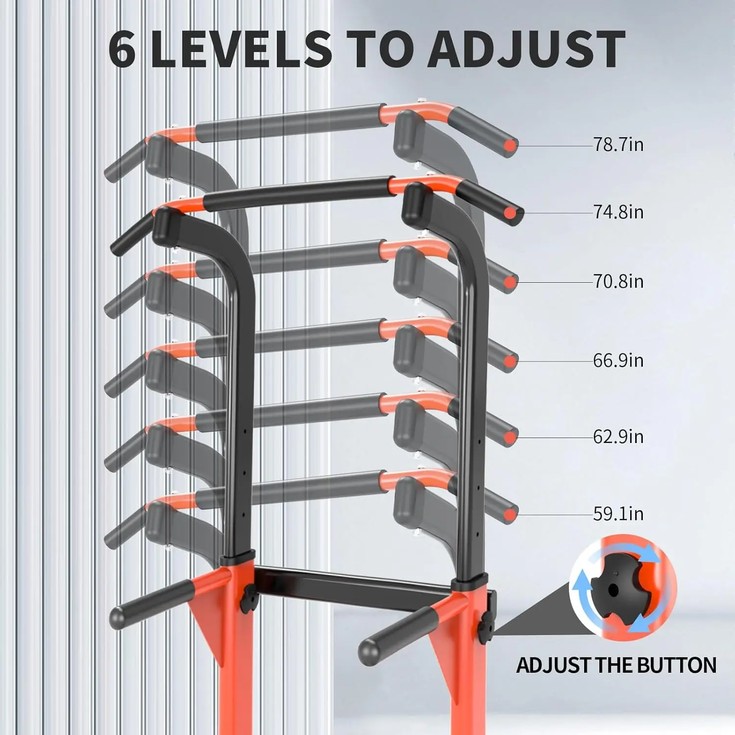 Dip Station For Home Gym Strength Training Fitness Workout Station Chin-Ups Push-Ups Pull-Ups Dip-Ups 330LBS T055CDC