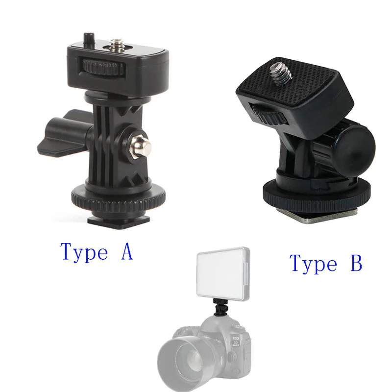 FEICHAO Cold Shoe Base Mount 1/4 Screw Adapter Converter Holder for DLSR Camera Cage Rig Monitor LED Flash Fill Light Plastic
