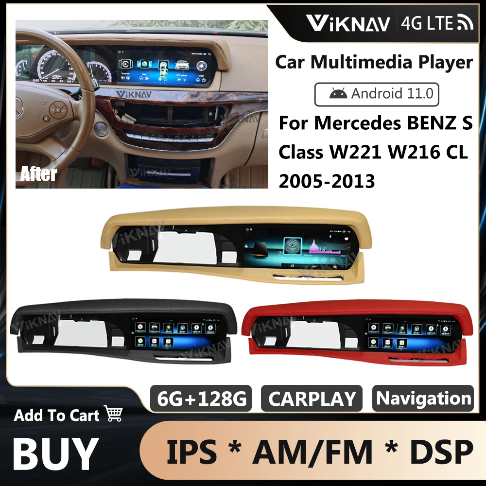 

128GB Snapdragon662 Android 11 Car Radio For Mercedes BENZ S Class S550 W221 W216 CL 2005-2013 Auto Stereo GPS Multimedia Player