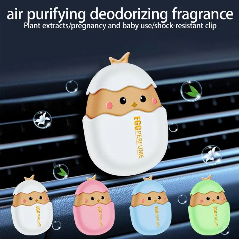 

Creative Car Air Fresheners Cute Broken Egg Shape Vent Clips Aromatherapy Aroma Essential Oil Diffuser Decor Auto Accessories
