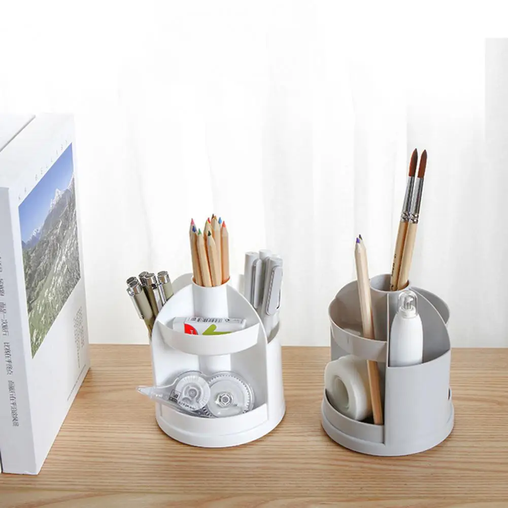 

Pen Holder Organizer 360-degree Rotatable Pen Holder Makeup Organizer Multi-grid Design for Versatile Storage Box Stationery