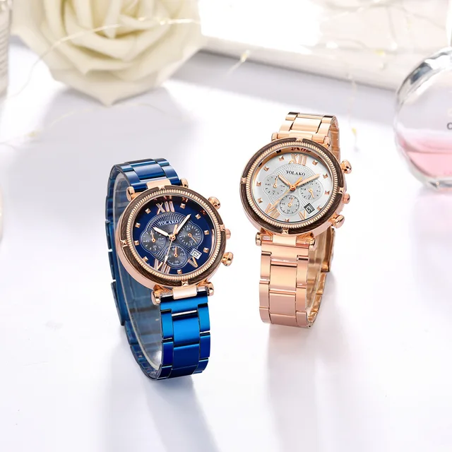 Watch For Women Watches 2022 Best Selling Products Luxury Brand Reloj Mujer Fashion Women's Three Eyes Calendar Steel Band Quart 3