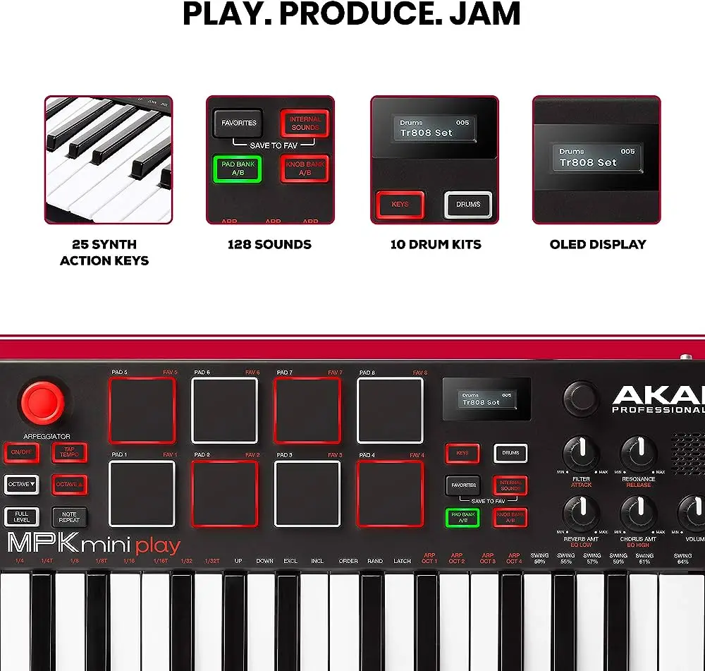 Sconto Estivo Del 50% Akai Professional Mpk Mini Mk3-25 Tasti Usb Midi Keyboard Hot