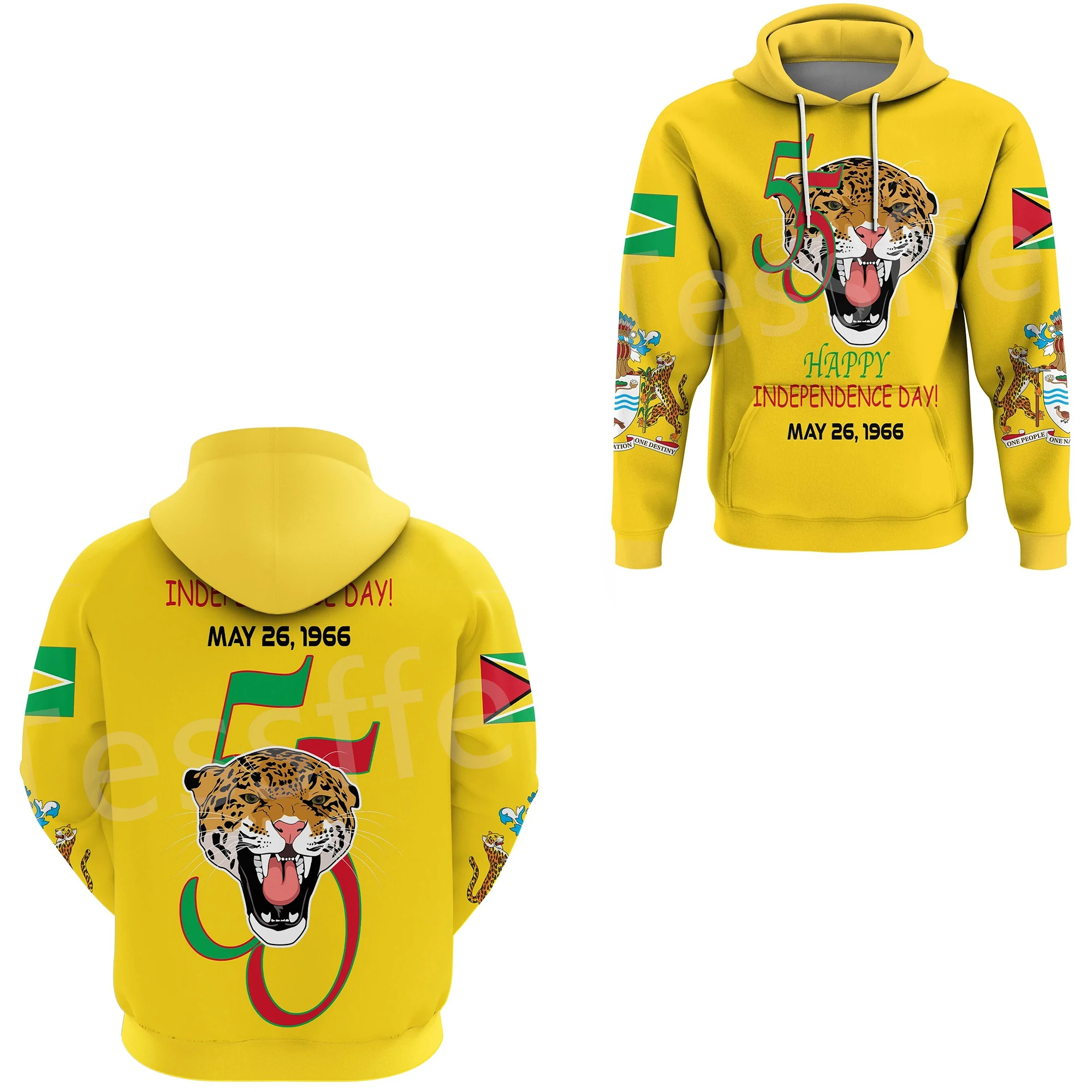 Tessffel South America County Guyana Flag Tribe Tattoo Retro Tracksuit 3DPrint Men/Women Pullover Casual Funny Jacket Hoodies 22