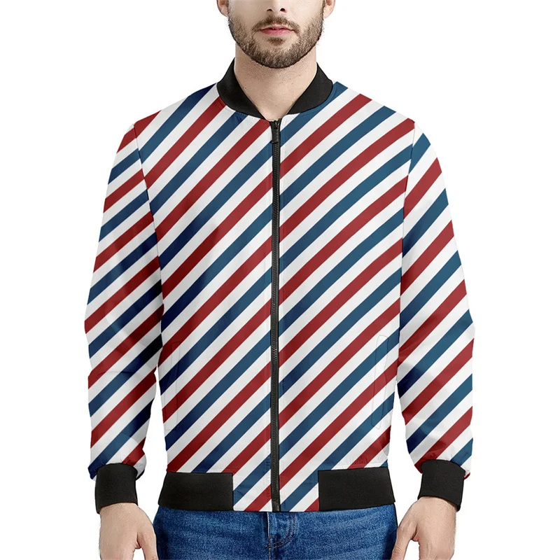 thumbnail image 1 of Chaqueta bomber con estampado de patchwork patriótico estadounidense para hombre, sudadera de manga larga en 3D, chaqueta bomber de calle de gran tamaño con cremallera, 1 of 5