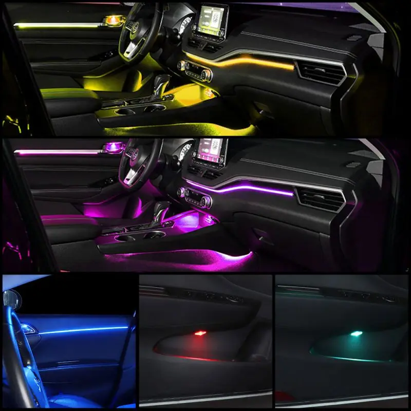 LED Streifen Lichter Auto Innen Dekoration Licht Bar APP Control RGB Neon  Beleuchtung Für Auto Motorrad Atmosphäre Umgebungs Lampe 12V - AliExpress