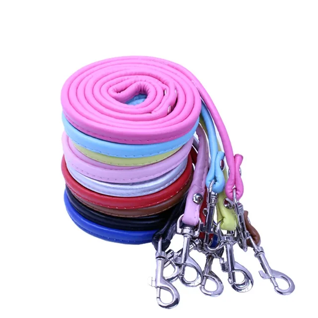 Pu Leather Dog Leashes Small Pet Walking Leash Adjustable Dog Leads Puppy Pet Supplies 2