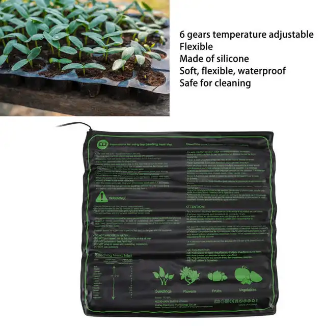 50X50 Cm -Es Palánta Fűtő Szőnyeg 6 Sebességfokozat Hőmérséklete Állítható Vízálló Növényi Csírázás Kiindulási Pad A Virág Fűhöz - Image 4