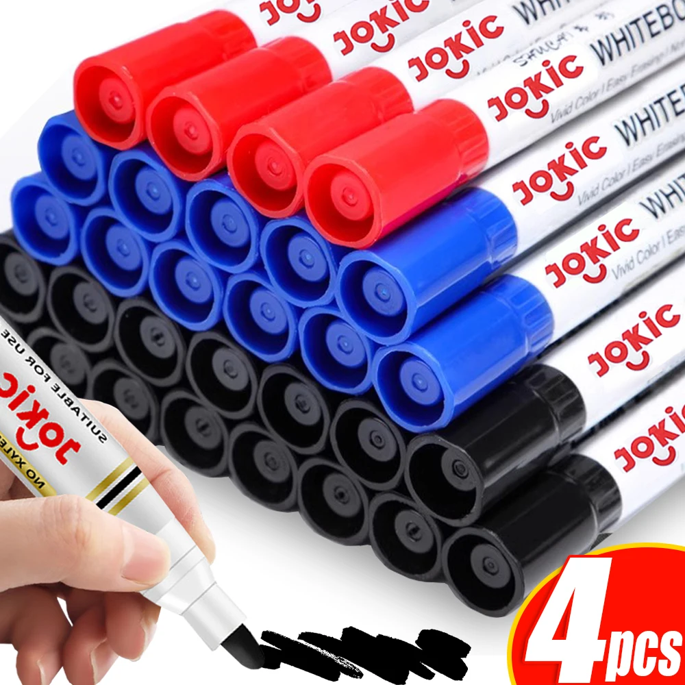 Erasable Whiteboard Marker Pen 1/4PCS Waterproof Dry Erase Markers Classroom White Board Markers Office School Supplies 4 Colors white marker pens marker pens color marker pens pen marker dry erase markers whiteboard pens