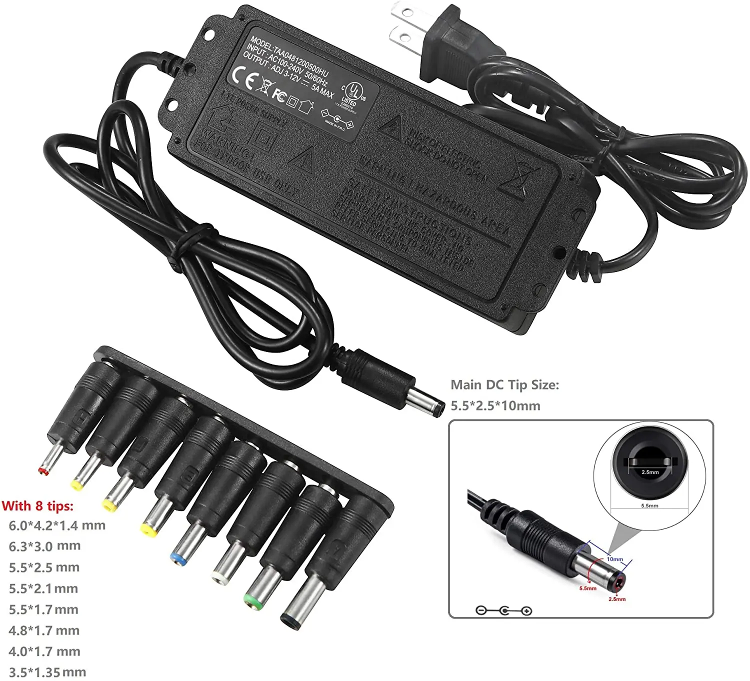   Aupply DC 3-12V 3-24V 9-24V 3A  , LED     EU/US ÷