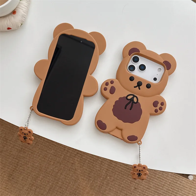 3D Cartoon Bear Silicone iPhone Case – Shockproof Cover — detail image 4