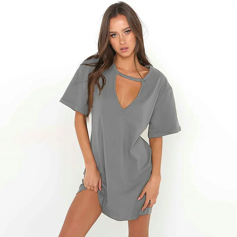 

Women's V-Neck Halter Dress Fashion Summer Casual Hollow