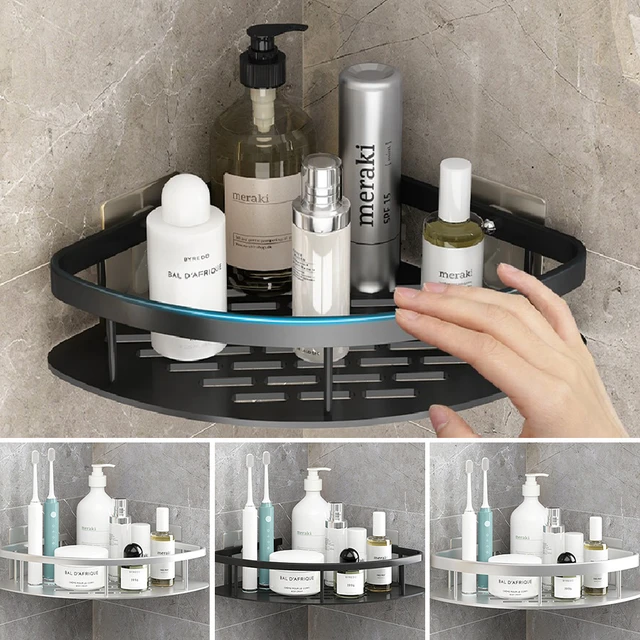 Bathroom Shelf No-drill Wall Mounted Corner Shelves Shower Storage Rack  Holder for WC Shampoo Organizer Bathroom Accessories - AliExpress