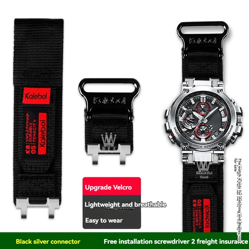 thumbnail image 1 of Correa de reloj de lona de nailon modificada G-SHOCK Casio 5544 MTG-B1000 G1000 Pulsera deportiva con eslabones de acero macizo GST B1000, 1 of 5