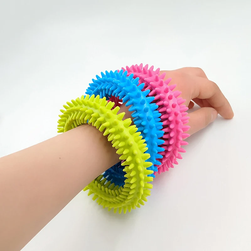 3PCS Spiky Sensory Bracelet Flexible Antistress Ring Stress Relief Fidget Toys For Anxiety ADHD Juguetes Sesoriales Para Autismo 3