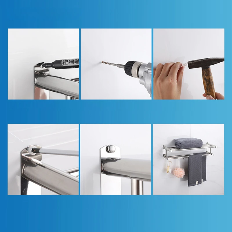 Bathroom Accessories Stainless Steel Polish Towel Shelf Toilet Paper Holder Soap Holder Towel Rack Toothbrush Robe Hook