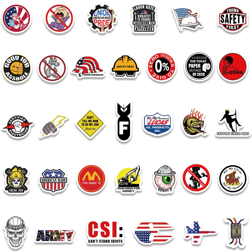 50Pcs Funny JDM Stickers Vinyl Graphics for Cars Bumper Auto Motors  Motorbike Helmet Decals Hard Hat Sticker