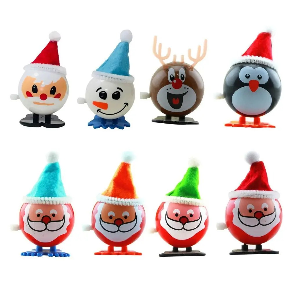 

2Pcs Christmas Wind Up Toy The santa/snowman Clockwork Jumping Toys Children-Gifts Clockwork Bounce Toy Party Supplies Gift