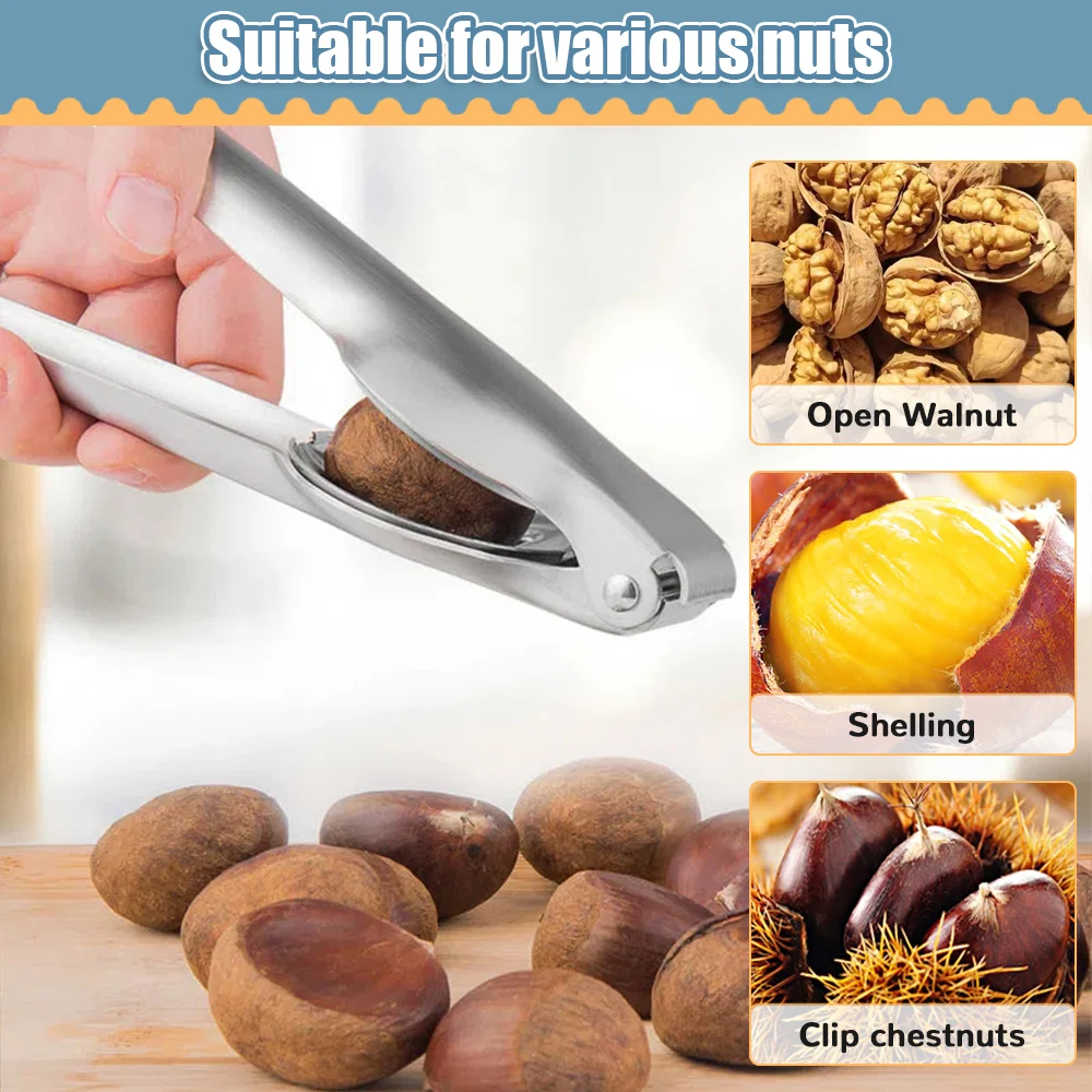 Chestnut Clip Nutcracker Opener Nuts Peeler Shelling Walnut Cracker Sheller Stainless Steel/Plastic Kitchen Pliers Accessories nut sheller