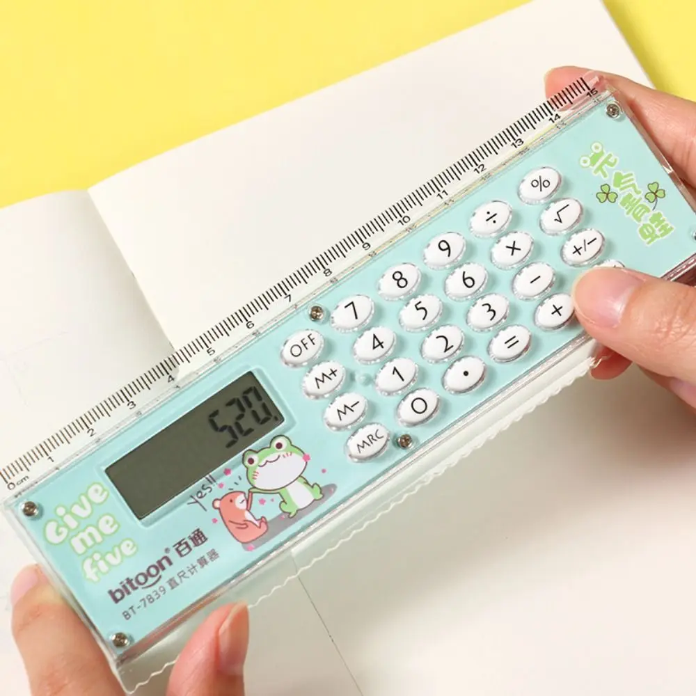 15cm Mini Ultra-thin Straight Ruler With Calculator Kawaii Stationery Drawing Tool Students Measuring Ruler Office School Supply straight ruler